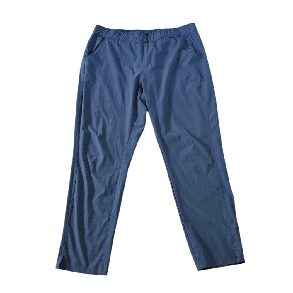 Eddie Bauer Departure Ankle Pants Womens Large Blue Hiking Elastic Waist Outdoor